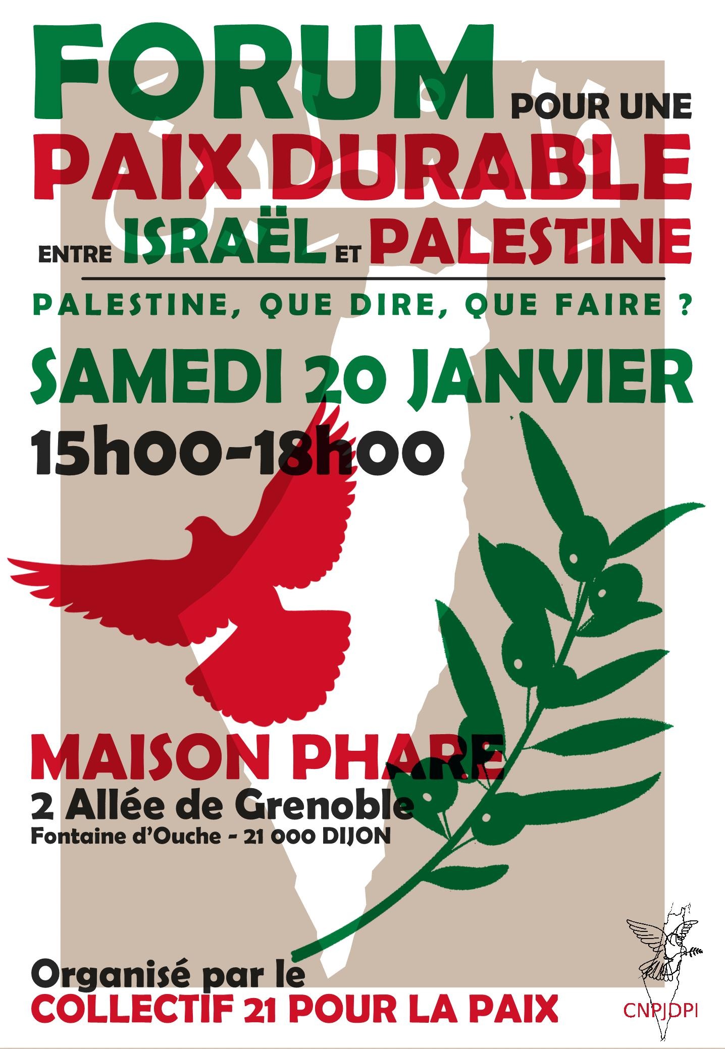 Forum pour un cessez le feu et la Paix en Palestine-Israël : Que dire ...