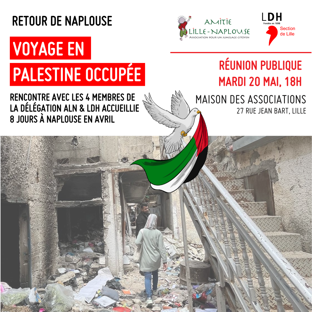 20 mai : rencontre avec les 4 membres de la délégation Aln et LDH accueillie à Naplouse