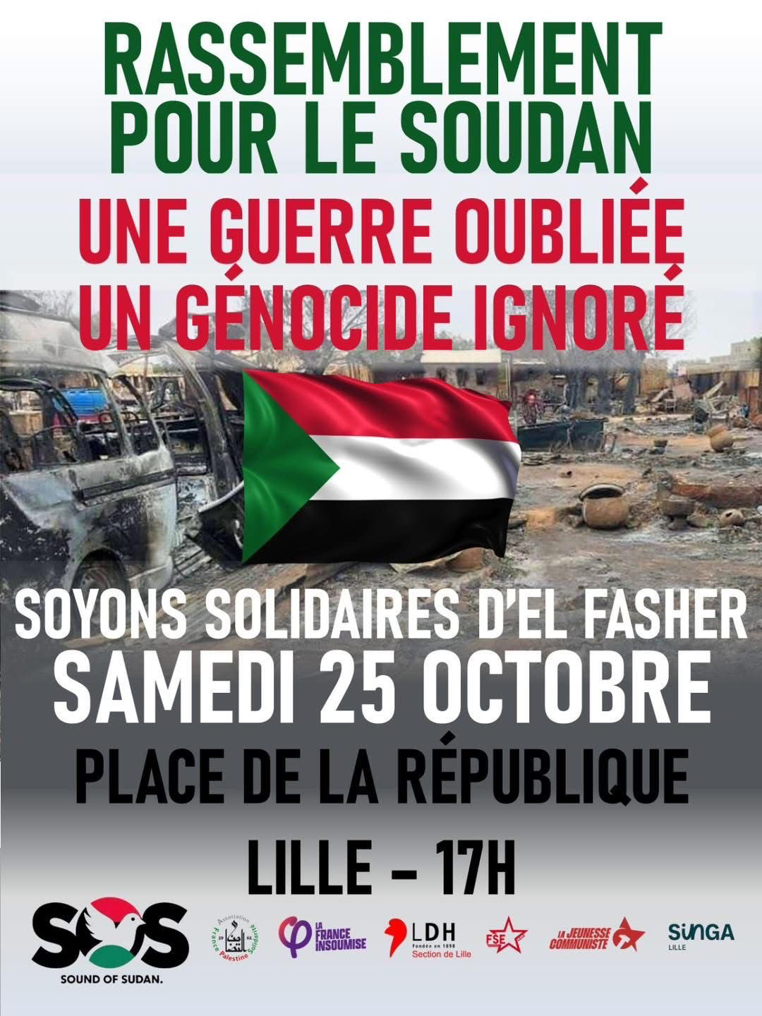 25 octobre : Rassemblement pour le Soudan à Lille