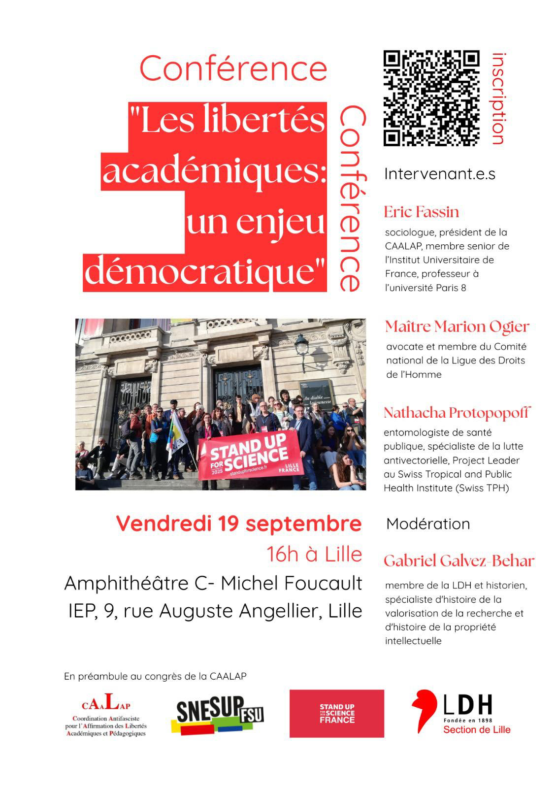 19 septembre : Conférence « Les libertés académiques, un enjeu démocratique »