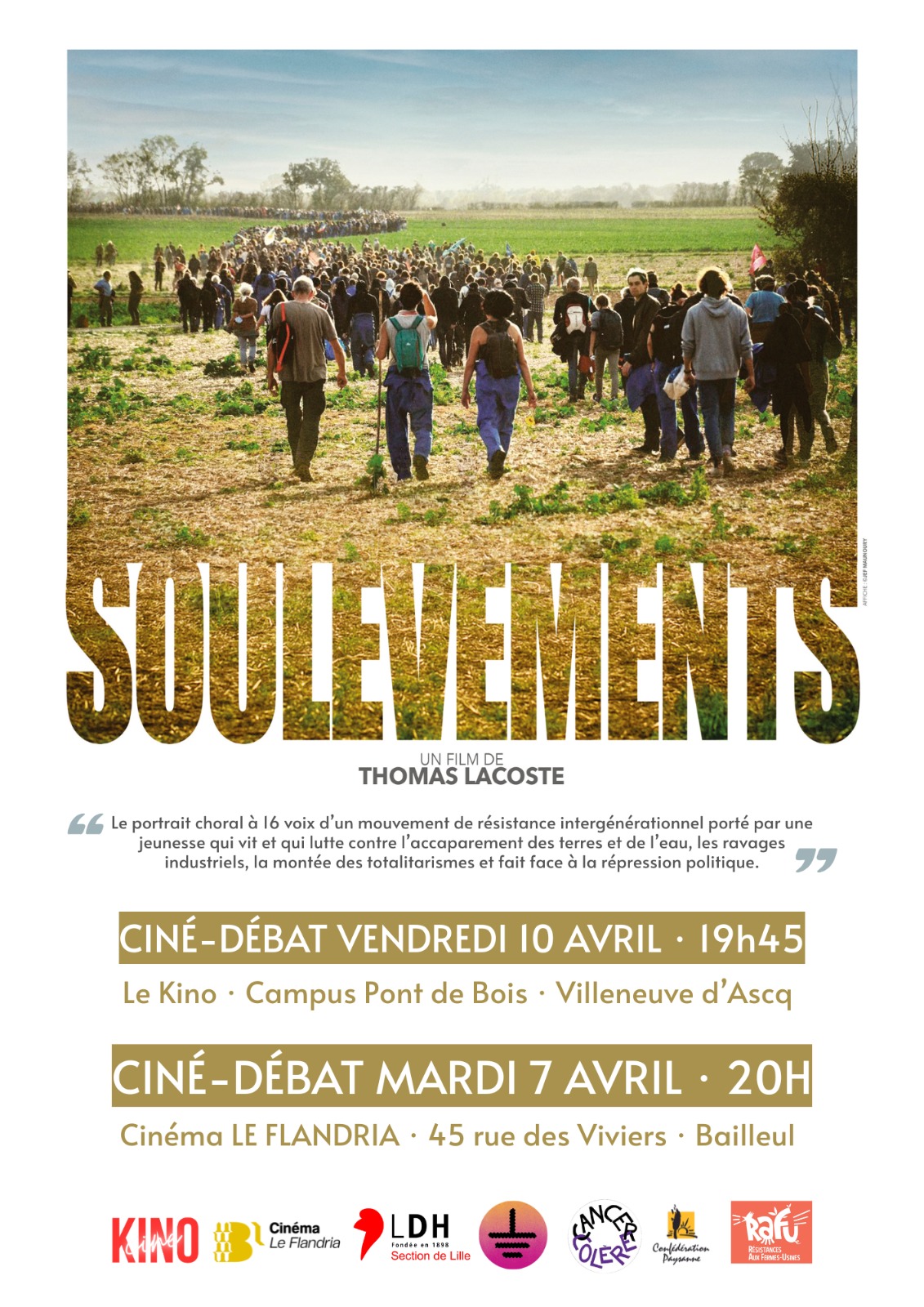 7 et 10 avril : Ciné débat « Soulèvements »